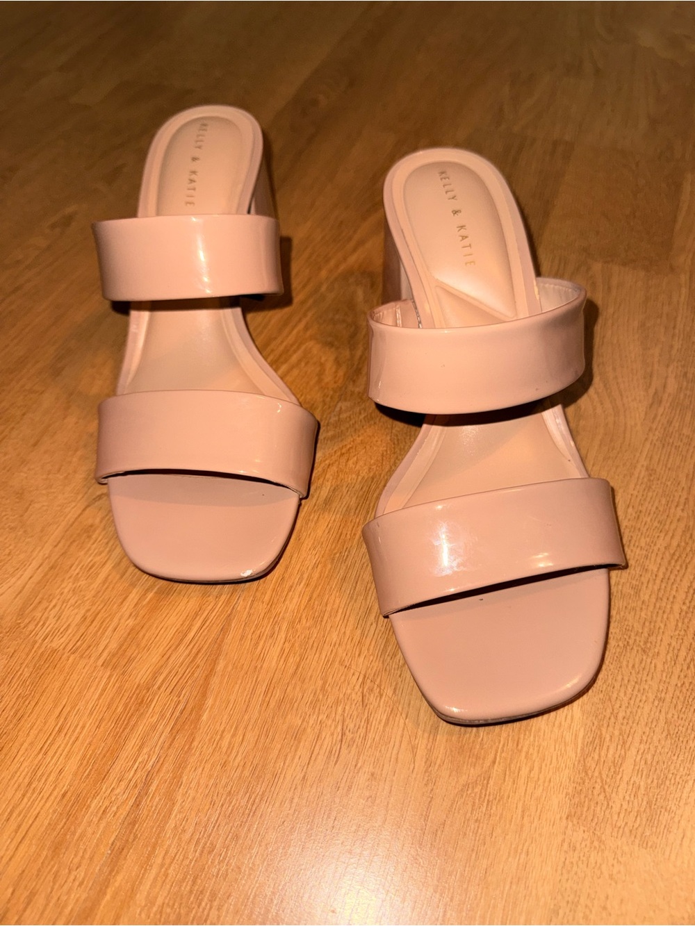 Kelly & Katie Blush Pink Double-Strap Slide Mules
